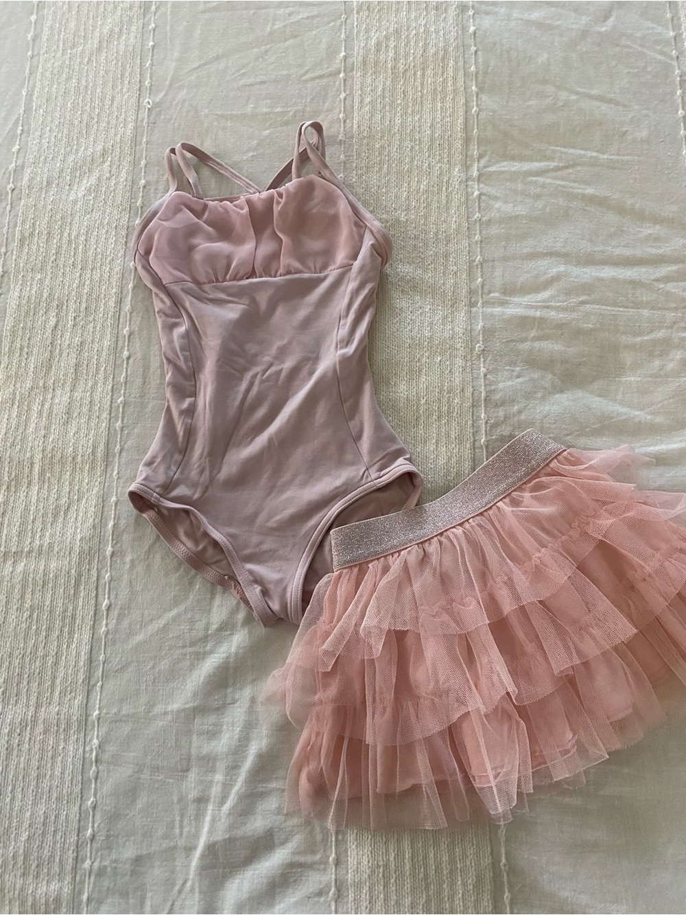 Capezio Blush Pink Girls Ballet Leotard with Layered Tulle Skirt